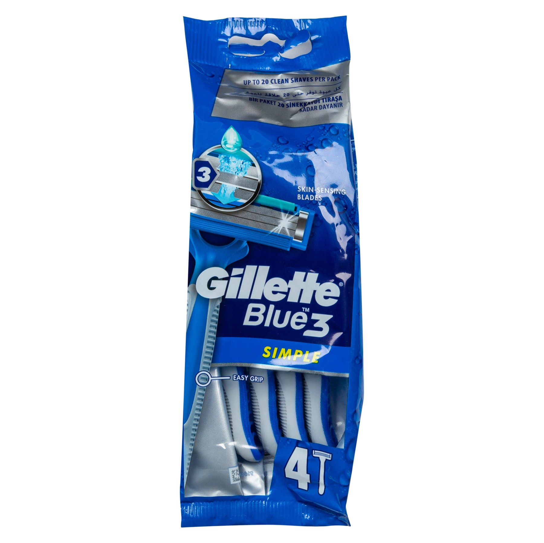 Gillette Blue 3 Simple Disposable Razors 4PC