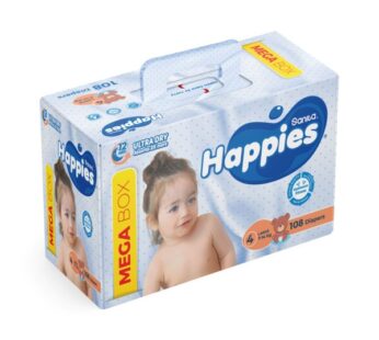 Happies New Mega Box Large 7-14KG Size 4 108PC