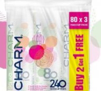 Charm Cotton 80 Pads Makeup Remover 2+1 Free