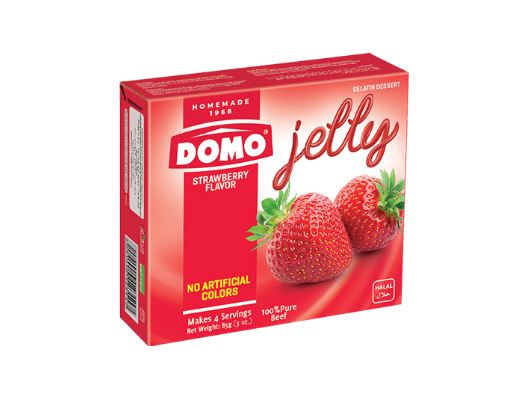 Domo Gelatin Dessert Beef Strawberry Jelly 85G