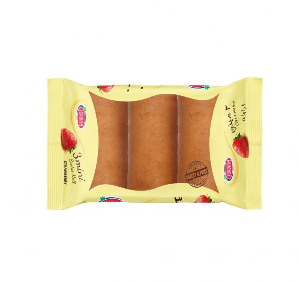 Jordina Swiss Roll Mini Cake Filled With Strawberry Cream Pack 50G