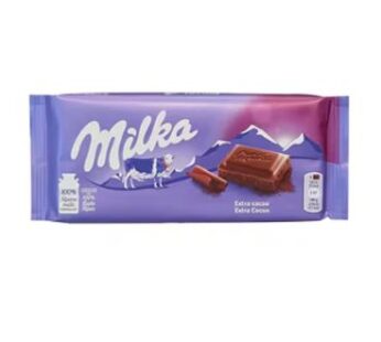 Milka Extra Cocoa Chocolate Bar 100G