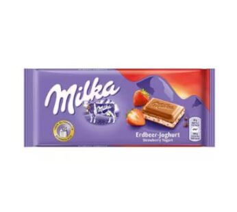 Milka Strawberry Cream Chocolate Bar 100G