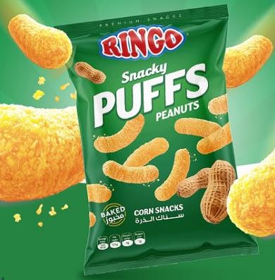 Ringo Snacky Puffs Peanuts Chips 38G