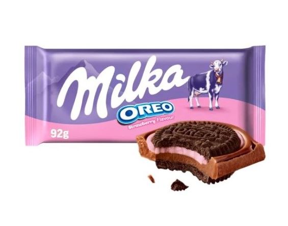 Milka Oreo Strawberry Chocolate Bar 92G