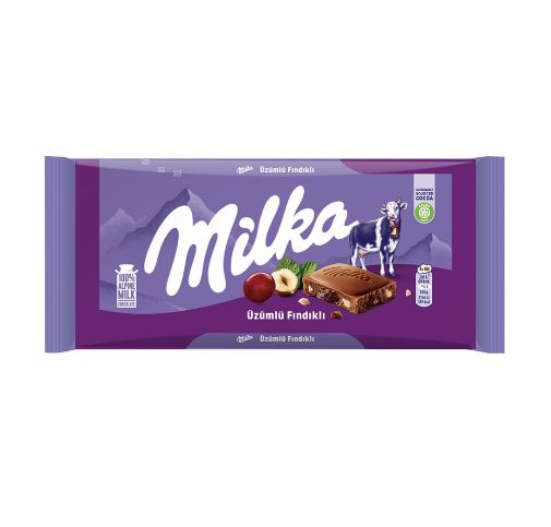 Milka Uzumlu Findikli Chocolate Bar 80G