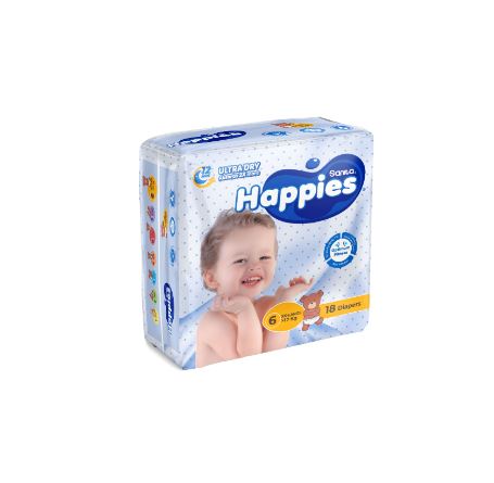 Happies XX-Large Size 6 -18 Diapers