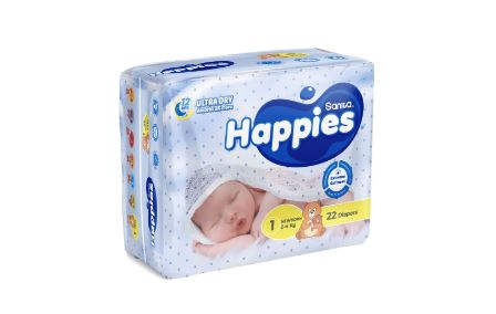Happies New Born Size 1 – 22 Diapers