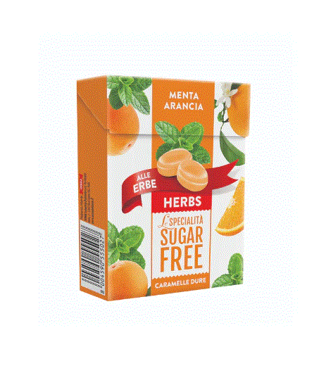 Caramelle Dure Menta Arancia Sugar Free Candies 50G