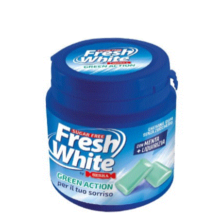 Fresh White Green Action Sugar Free Gum 105G