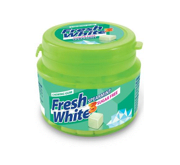 Fresh White Spearmint Sugar Free Gum 77G