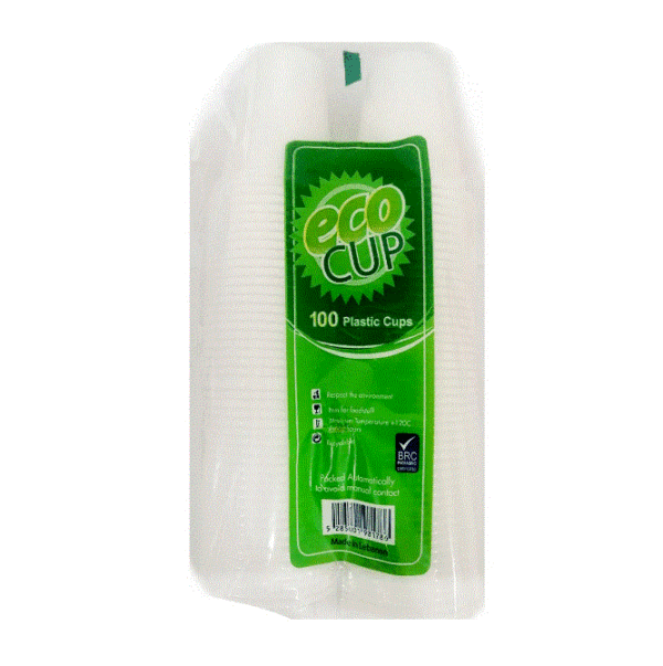 Eco Cup Plastic Cups 100 Pieces