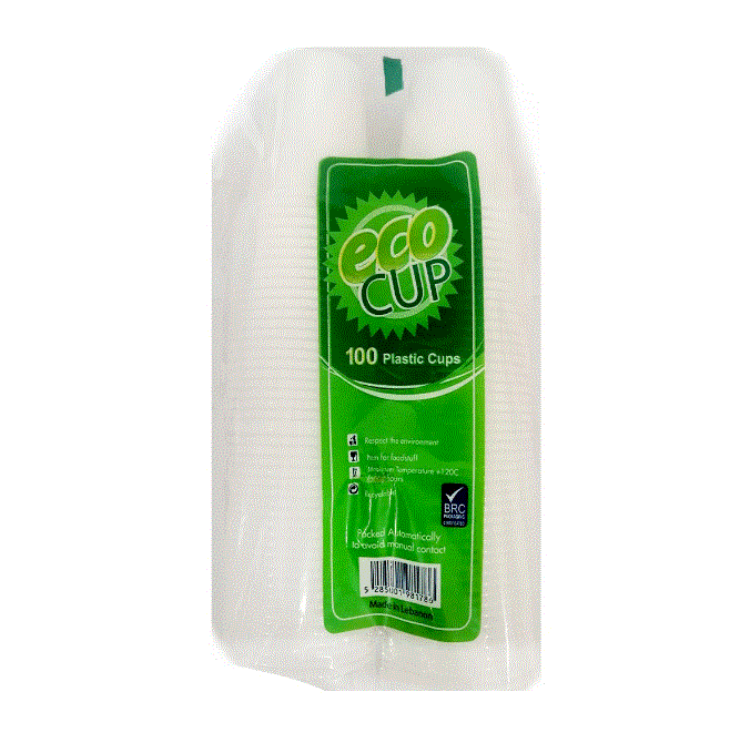 Eco Cup Plastic Cups 100 Pieces