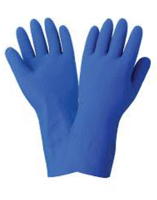 Blue Rubber Reusable Gloves X-Large 1 Piece