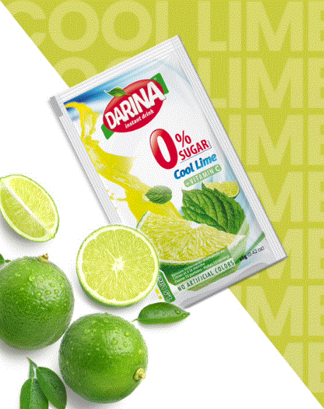 Darina Cool Lime Instant Drink Sachet Zero Sugar 12G