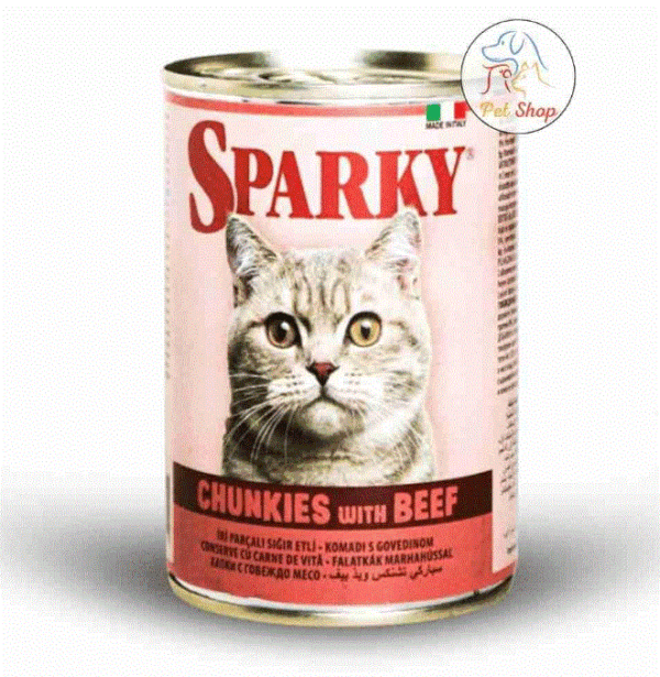 Sparky Cats Chunks With Beef 415G