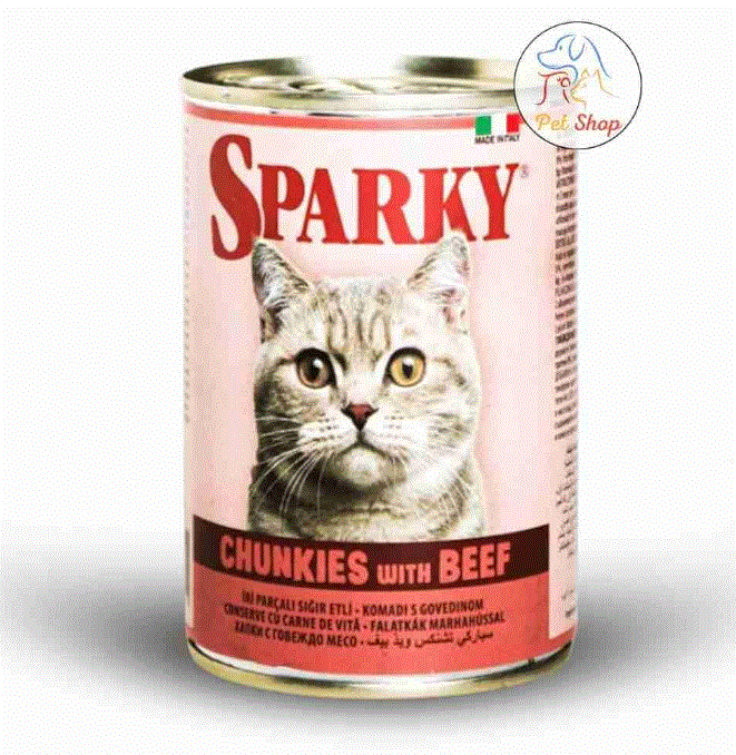 Sparky Cats Chunks With Beef 415G