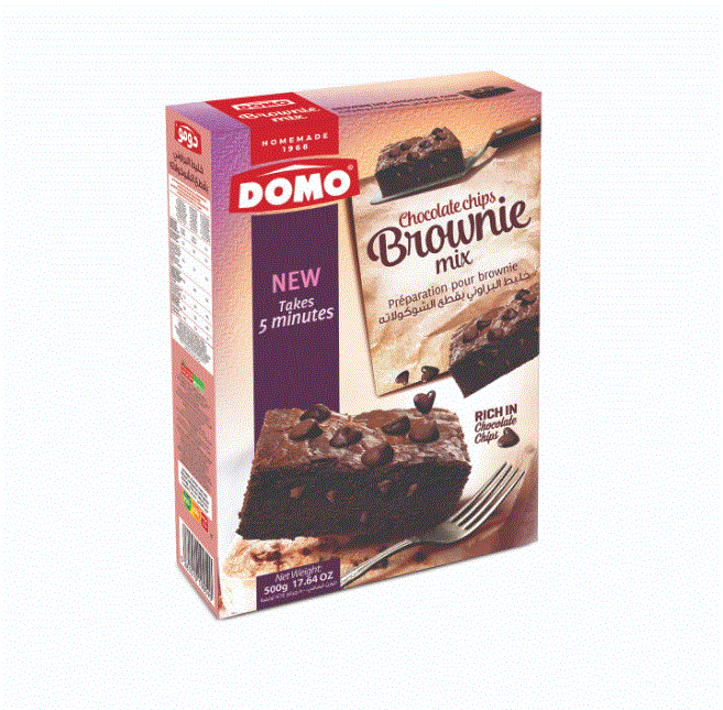 Domo Chocolate Chips Brownie Mix 500G