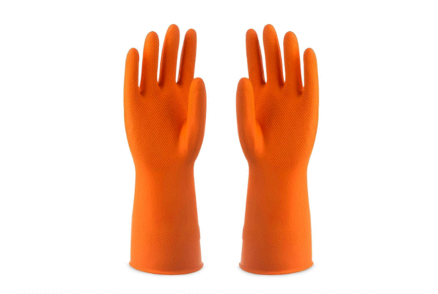 Orange Washable Gloves Large 1 Piece
