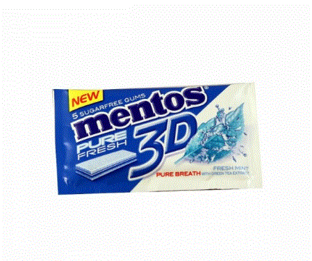 Mentos 3D Sugar Free Fresh Mint Gum 5PC