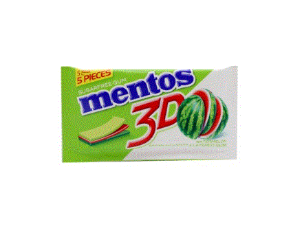 Mentos 3D Sugar Free Watermelon Gum 5PC