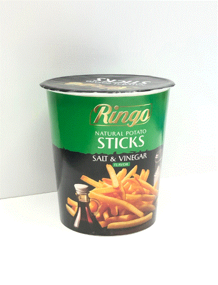 Ringo Natural Potato Sticks Salt & Vinegar Chips 45G