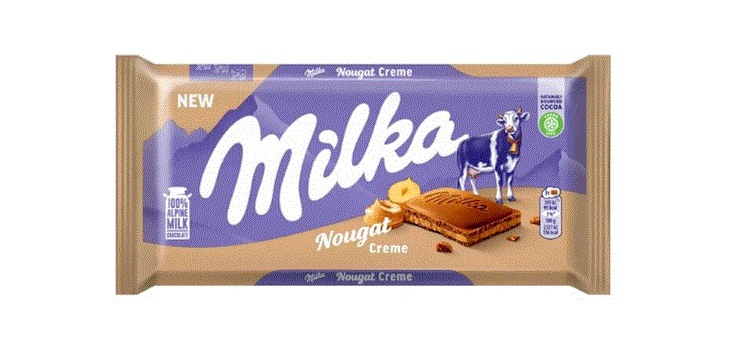 Milka Nougat Hazelnut Cream Chocolate Bar 85G