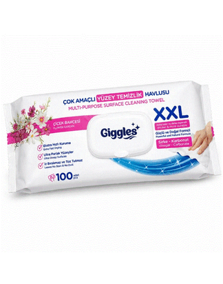 Giggles Flower Garden Multi-Purpose Surface Cleaning Towel 100 Wipes