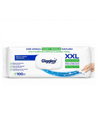 Giggles White Soap Freshness Multi-Purpose Surface Cleaning Towel 100 Wipes