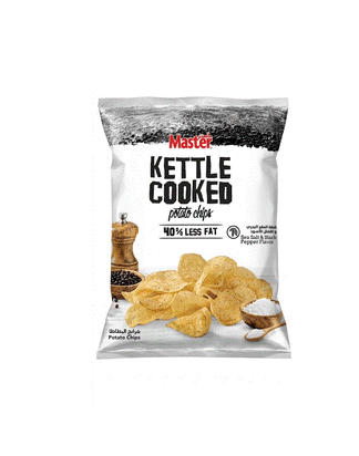Master Kettle Cooked Sea Salt & Black Pepper Chips 76G